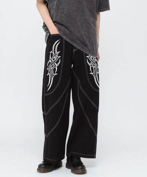 3.3 Field Trip （3.3フィールドトリップ）の「3.3 Field Trip／刺繍ステッチパンツ（その他パンツ・メンズ・ブラック・LARGE/MEDIUM）」の6枚目の写真