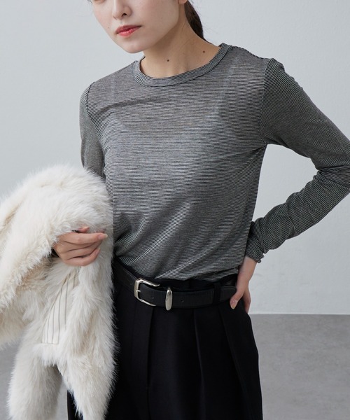 Lui's(ルイス)の「カシミヤソフトクルーネックニット(ニット/セーター・レディース・オフホワイト/ブラック/グレー/ライトグレー・FREE)」の4枚目の写真