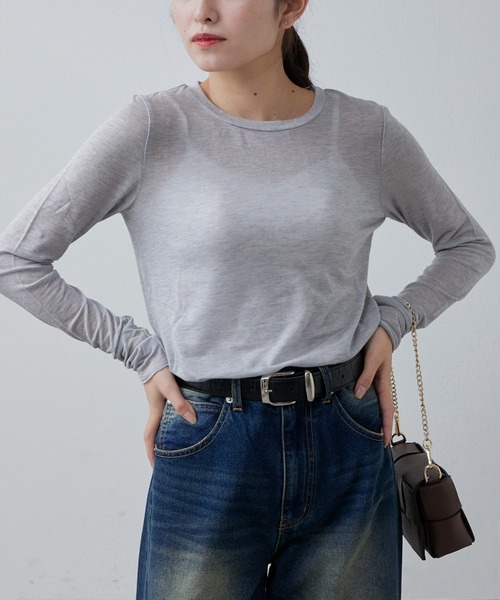 Lui's(ルイス)の「カシミヤソフトクルーネックニット(ニット/セーター・レディース・オフホワイト/ブラック/グレー/ライトグレー・FREE)」の3枚目の写真