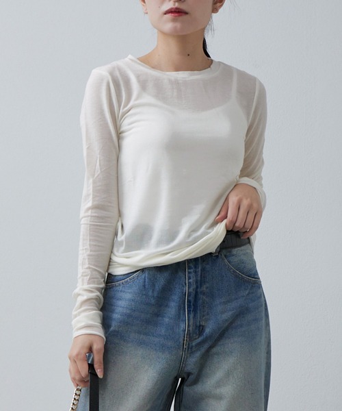 Lui's(ルイス)の「カシミヤソフトクルーネックニット(ニット/セーター・レディース・オフホワイト/ブラック/グレー/ライトグレー・FREE)」の11枚目の写真