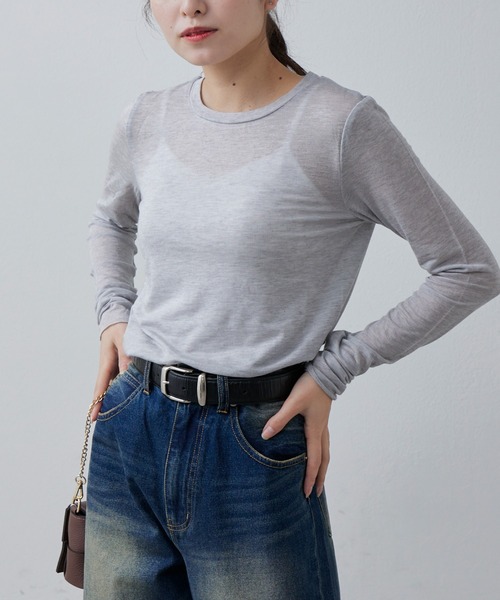 Lui's(ルイス)の「カシミヤソフトクルーネックニット(ニット/セーター・レディース・オフホワイト/ブラック/グレー/ライトグレー・FREE)」の19枚目の写真