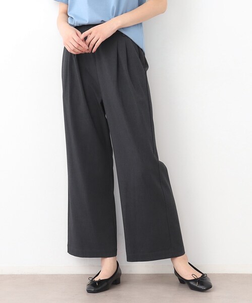 LAURA ASHLEY(ローラアシュレイ)の「【ストレッチ/ウエストゴム/毛羽立ちにくい】サイロドライギャバ トラウザー(その他パンツ・レディース・チャコールグレー/ベージュ・38/40)」の2枚目の写真