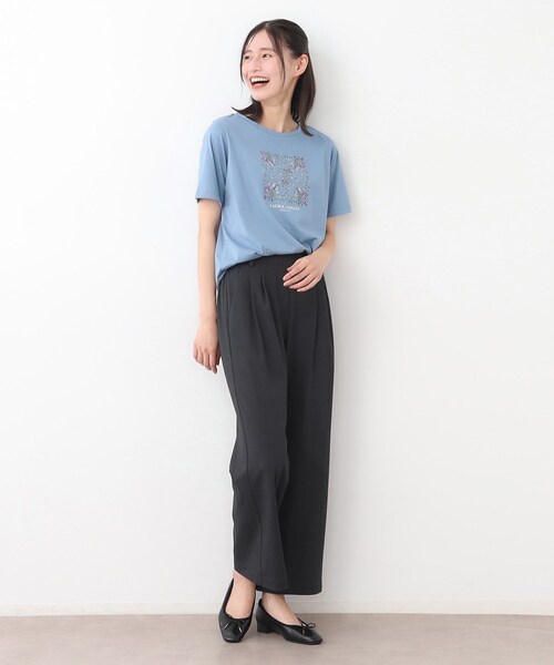 LAURA ASHLEY(ローラアシュレイ)の「【ストレッチ/ウエストゴム/毛羽立ちにくい】サイロドライギャバ トラウザー(その他パンツ・レディース・チャコールグレー/ベージュ・38/40)」の5枚目の写真