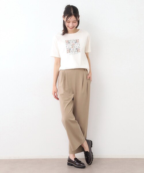 LAURA ASHLEY(ローラアシュレイ)の「【ストレッチ/ウエストゴム/毛羽立ちにくい】サイロドライギャバ トラウザー(その他パンツ・レディース・チャコールグレー/ベージュ・38/40)」の8枚目の写真
