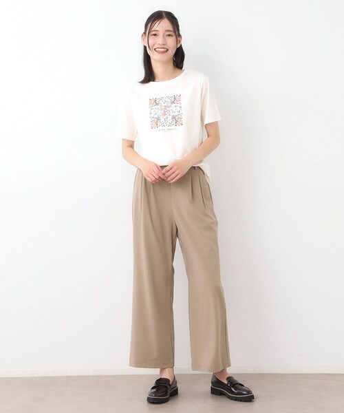 LAURA ASHLEY(ローラアシュレイ)の「【ストレッチ/ウエストゴム/毛羽立ちにくい】サイロドライギャバ トラウザー(その他パンツ・レディース・チャコールグレー/ベージュ・38/40)」の9枚目の写真