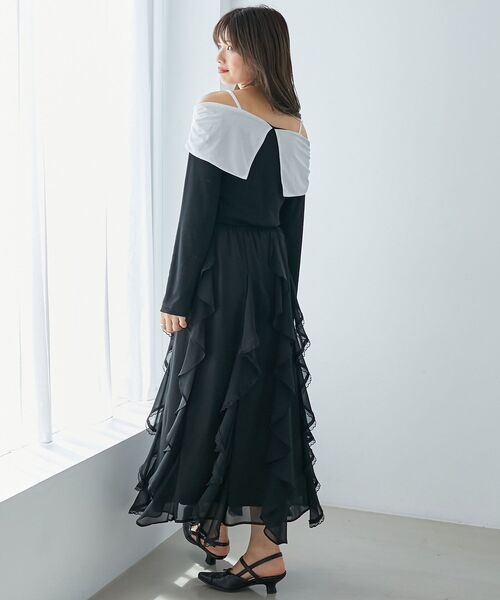 MAJESTIC LEGON（マジェスティックレゴン）の「オフショルリボントップス（Tシャツ/カットソー・レディース・グレー/ブラック/ピンク・MEDIUM）」の21枚目の写真