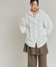 W:Huku | 【W:Huku / ノンアイロンシリーズ】ウエスト シェイプ ビッグシャツ / Wrinkle-Resistant Waist Tuck Oversized Shirt(シャツ/ブラウス)