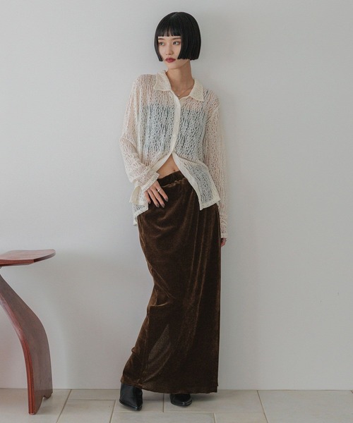 LOWRYS FARM（ローリーズファーム）の「レースポロカーディガンＬＳ 588953（Tシャツ/カットソー・レディース・ホワイト/ブラック・FREE）」の3枚目の写真