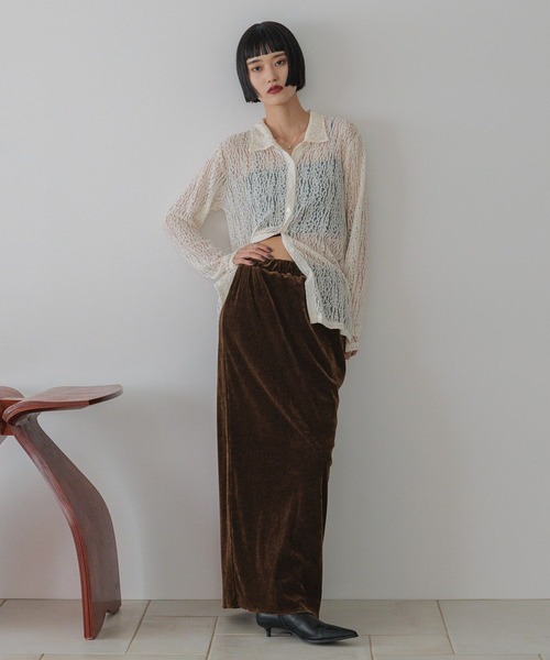 LOWRYS FARM（ローリーズファーム）の「レースポロカーディガンＬＳ 588953（Tシャツ/カットソー・レディース・ホワイト/ブラック・FREE）」の4枚目の写真