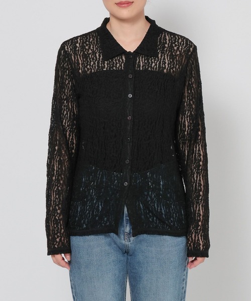 LOWRYS FARM（ローリーズファーム）の「レースポロカーディガンＬＳ 588953（Tシャツ/カットソー・レディース・ホワイト/ブラック・FREE）」の8枚目の写真