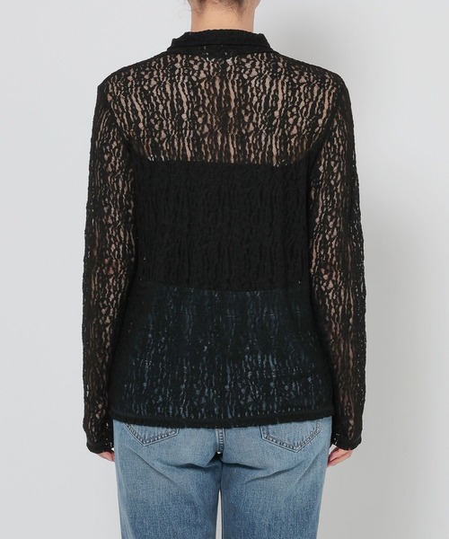 LOWRYS FARM（ローリーズファーム）の「レースポロカーディガンＬＳ 588953（Tシャツ/カットソー・レディース・ホワイト/ブラック・FREE）」の10枚目の写真