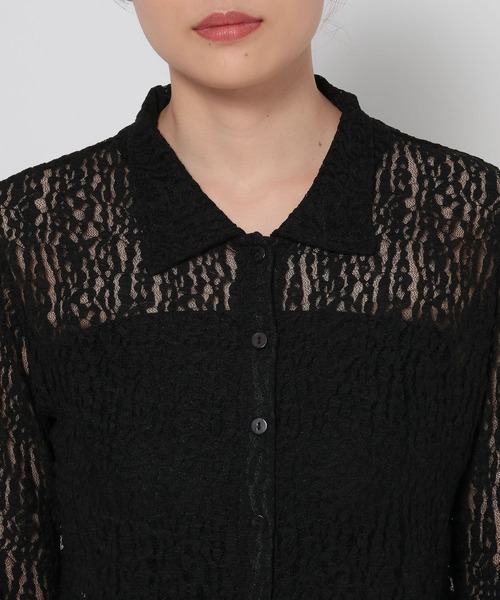 LOWRYS FARM（ローリーズファーム）の「レースポロカーディガンＬＳ 588953（Tシャツ/カットソー・レディース・ホワイト/ブラック・FREE）」の12枚目の写真