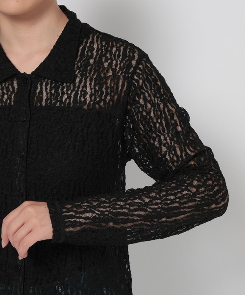 LOWRYS FARM（ローリーズファーム）の「レースポロカーディガンＬＳ 588953（Tシャツ/カットソー・レディース・ホワイト/ブラック・FREE）」の13枚目の写真