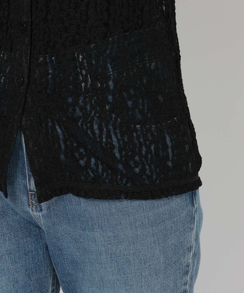 LOWRYS FARM（ローリーズファーム）の「レースポロカーディガンＬＳ 588953（Tシャツ/カットソー・レディース・ホワイト/ブラック・FREE）」の14枚目の写真