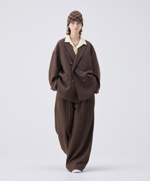 soerte（ソエルテ）の「Wide straight herringbone tweed slacks/ワイドストレートヘリンボーンスラックス（スラックス・メンズ・ブラック/ブラウン・1/2/3）」の13枚目の写真