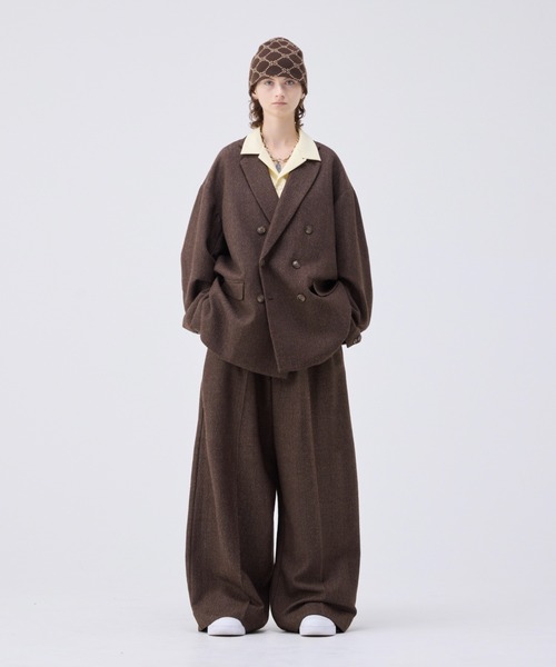 soerte（ソエルテ）の「Wide straight herringbone tweed slacks/ワイドストレートヘリンボーンスラックス（スラックス・メンズ・ブラック/ブラウン・1/2/3）」の11枚目の写真