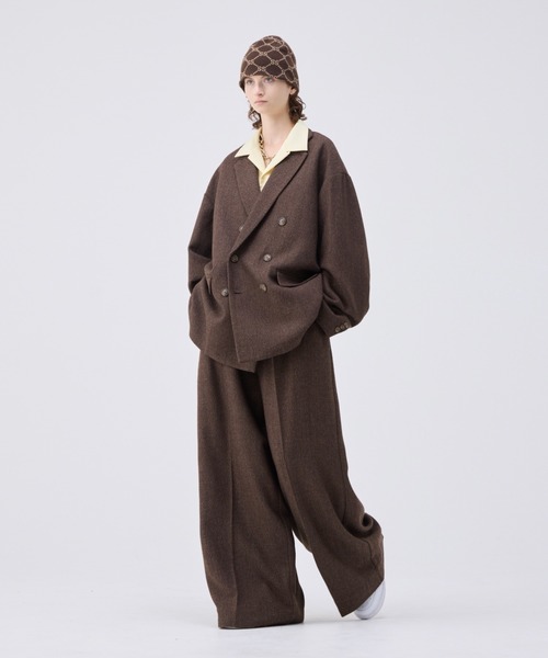 soerte（ソエルテ）の「Wide straight herringbone tweed slacks/ワイドストレートヘリンボーンスラックス（スラックス・メンズ・ブラック/ブラウン・1/2/3）」の12枚目の写真