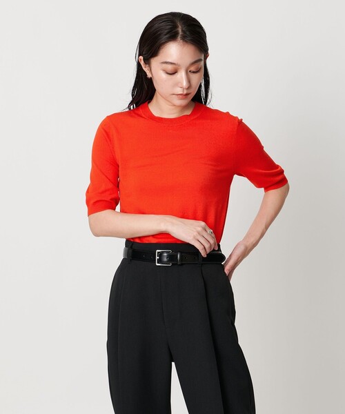 MARW UNITED ARROWS(マルゥ ユナイテッドアローズ)の「<MARW UNITED ARROWS>コンパクト ショートスリーブ ニット(ニット/セーター・レディース・ブラック/オレンジ/ライトグレー・FREE)」の3枚目の写真