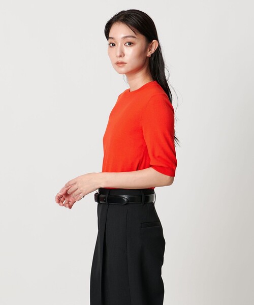 MARW UNITED ARROWS(マルゥ ユナイテッドアローズ)の「<MARW UNITED ARROWS>コンパクト ショートスリーブ ニット(ニット/セーター・レディース・ブラック/オレンジ/ライトグレー・FREE)」の4枚目の写真