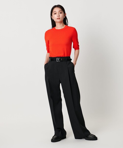 MARW UNITED ARROWS(マルゥ ユナイテッドアローズ)の「<MARW UNITED ARROWS>コンパクト ショートスリーブ ニット(ニット/セーター・レディース・ブラック/オレンジ/ライトグレー・FREE)」の5枚目の写真