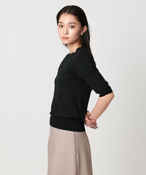 MARW UNITED ARROWS(マルゥ ユナイテッドアローズ)の「<MARW UNITED ARROWS>コンパクト ショートスリーブ ニット(ニット/セーター・レディース・ブラック/オレンジ/ライトグレー・FREE)」の6枚目の写真