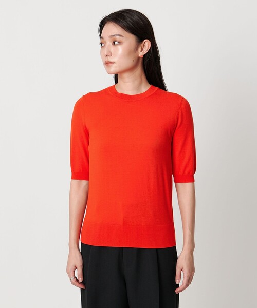 MARW UNITED ARROWS(マルゥ ユナイテッドアローズ)の「<MARW UNITED ARROWS>コンパクト ショートスリーブ ニット(ニット/セーター・レディース・ブラック/オレンジ/ライトグレー・FREE)」の12枚目の写真