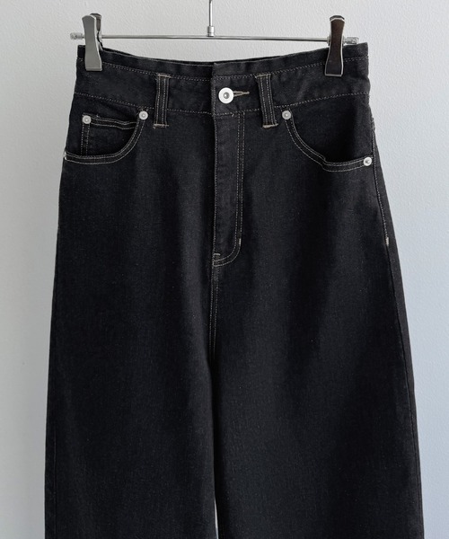 callautia（カラウティア）の「ハイウエストワイドカーブデニム（デニムパンツ・レディース・ネイビー・マルチサイズ）」の7枚目の写真