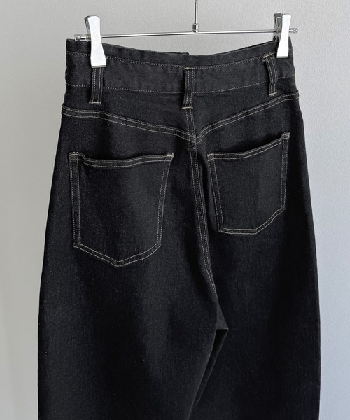 callautia（カラウティア）の「ハイウエストワイドカーブデニム（デニムパンツ・レディース・ネイビー・マルチサイズ）」の8枚目の写真