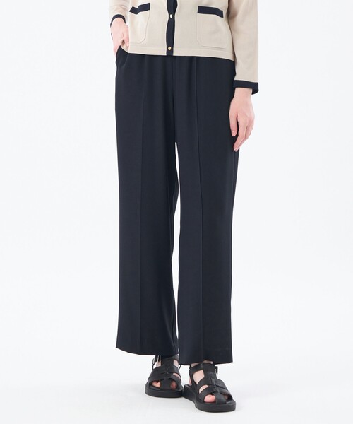 MACKINTOSH PHILOSOPHY(マッキントッシュ フィロソフィー)の「【Alby Easy Pants Wide(アルビー イージーパンツ ワイド)】バックサテン(その他パンツ・レディース・ベージュ/ダークネイビー・38/36/34)」の4枚目の写真