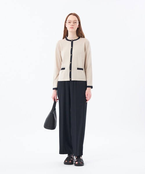 MACKINTOSH PHILOSOPHY(マッキントッシュ フィロソフィー)の「【Alby Easy Pants Wide(アルビー イージーパンツ ワイド)】バックサテン(その他パンツ・レディース・ベージュ/ダークネイビー・38/36/34)」の5枚目の写真