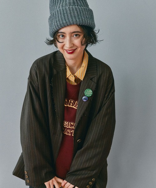 niko and...（ニコアンド）の「ホヅホヅルーズジャケット（テーラードジャケット・レディース・ブラウン/チャコール/ネイビー・FREE）」の19枚目の写真