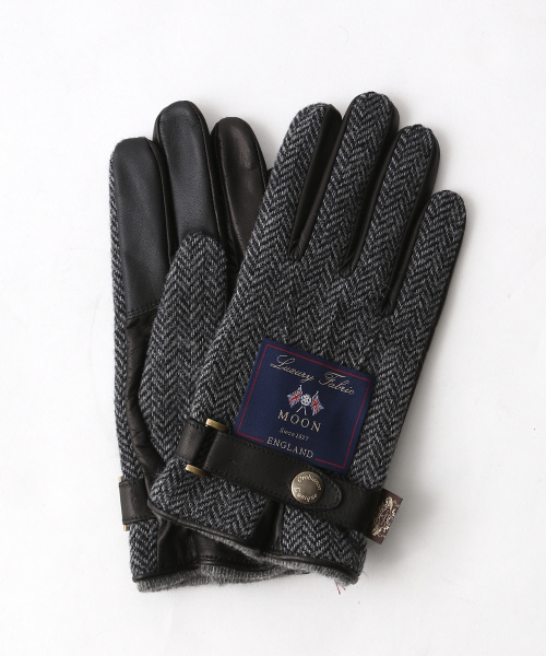 alfredoBANNISTER（アルフレッドバニスター）の「【別注/UNLINE】Orobiancoウール×レザー（手袋・メンズ・グレー/ネイビー/レッド・FREE）」の2枚目の写真