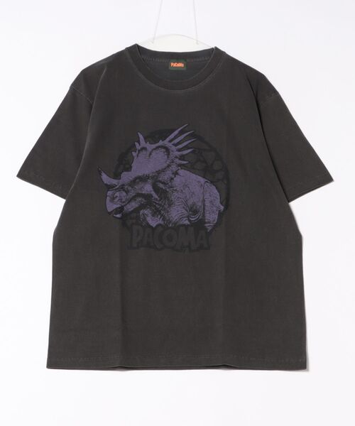sunny branch(サニーブランチ)の「★PaCoMa/パコマ★Styraco saurus TEE (ADULT)(Tシャツ/カットソー・メンズ・スミクロ/ライトグレー/オフホワイト/サックスブルー・LARGE)」の1枚目の写真