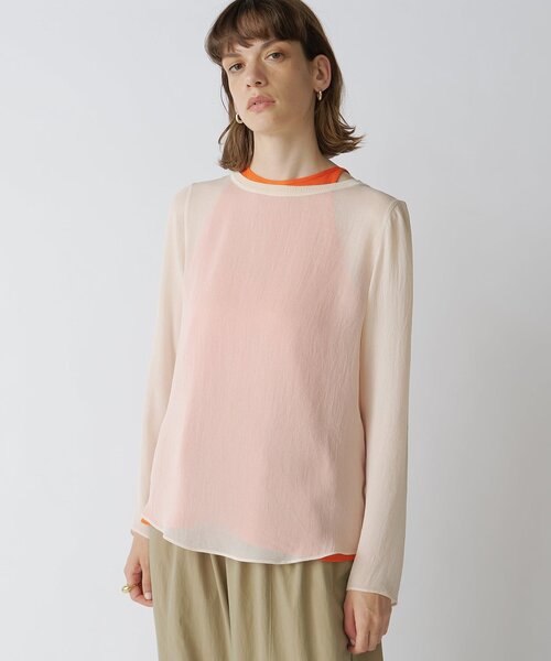 Drawing Numbers(ドローイング ナンバーズ)の「【Drawing Numbers】トリアセポリシースルーブラウス(シャツ/ブラウス・レディース・グレイッシュベージュ/アイボリー/ブラック・38)」の7枚目の写真