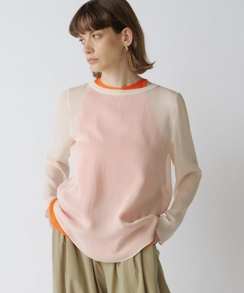 Drawing Numbers(ドローイング ナンバーズ)の「【Drawing Numbers】トリアセポリシースルーブラウス(シャツ/ブラウス・レディース・グレイッシュベージュ/アイボリー/ブラック・38)」の8枚目の写真