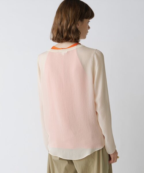 Drawing Numbers(ドローイング ナンバーズ)の「【Drawing Numbers】トリアセポリシースルーブラウス(シャツ/ブラウス・レディース・グレイッシュベージュ/アイボリー/ブラック・38)」の10枚目の写真