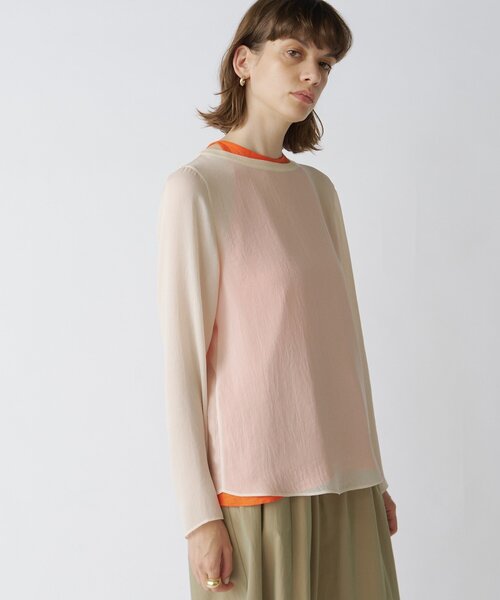 Drawing Numbers(ドローイング ナンバーズ)の「【Drawing Numbers】トリアセポリシースルーブラウス(シャツ/ブラウス・レディース・グレイッシュベージュ/アイボリー/ブラック・38)」の11枚目の写真