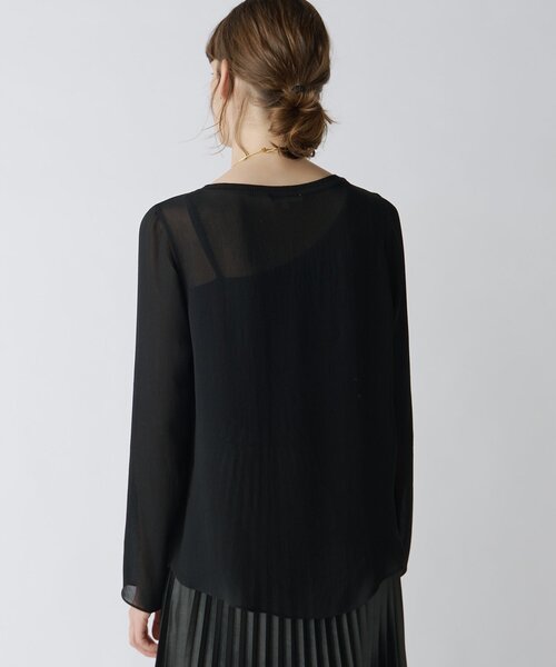 Drawing Numbers(ドローイング ナンバーズ)の「【Drawing Numbers】トリアセポリシースルーブラウス(シャツ/ブラウス・レディース・グレイッシュベージュ/アイボリー/ブラック・38)」の21枚目の写真