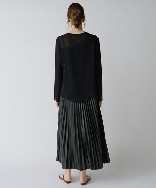 Drawing Numbers（ドローイング ナンバーズ）の「【Drawing Numbers】トリアセポリシースルーブラウス（シャツ/ブラウス・レディース・ブラック/アイボリー/グレイッシュベージュ・38）」の13枚目の写真