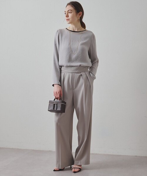 Drawing Numbers（ドローイング ナンバーズ）の「【Drawing Numbers】トリアセポリシースルーブラウス（シャツ/ブラウス・レディース・ブラック/アイボリー/グレイッシュベージュ・38）」の16枚目の写真