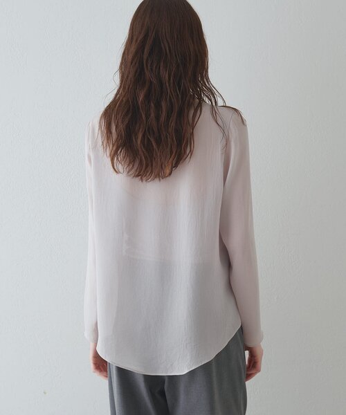 Drawing Numbers（ドローイング ナンバーズ）の「【Drawing Numbers】トリアセポリシースルーブラウス（シャツ/ブラウス・レディース・ブラック/アイボリー/グレイッシュベージュ・38）」の20枚目の写真