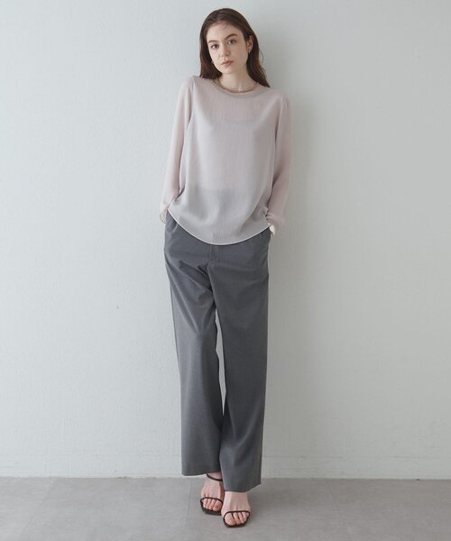 Drawing Numbers（ドローイング ナンバーズ）の「【Drawing Numbers】トリアセポリシースルーブラウス（シャツ/ブラウス・レディース・ブラック/アイボリー/グレイッシュベージュ・38）」の22枚目の写真