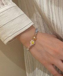 yu-ka([J)YU-KA:t[r[YuXbg flower beads bracelet(uXbg)