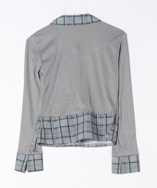 MONO8（モノハチ）の「チェック柄シャツレイヤード風カーディガン