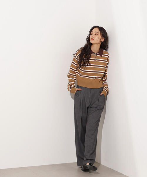 N.(N. Natural Beauty Basic)(エヌエヌナチュラルビューティーベーシック)の「ラガーニット(ニット/セーター・レディース・ボルドー/ブラウン/ブルー・MEDIUM)」の5枚目の写真