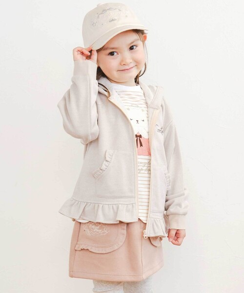 SLAP SLIP(スラップスリップ)の「後ろリボンフェミニンモチーフ刺しゅうキャップ(52~54cm)(キャップ・キッズ・ピンク/オフホワイト・S/M)」の3枚目の写真