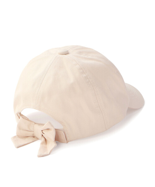 SLAP SLIP(スラップスリップ)の「後ろリボンフェミニンモチーフ刺しゅうキャップ(52~54cm)(キャップ・キッズ・ピンク/オフホワイト・S/M)」の5枚目の写真