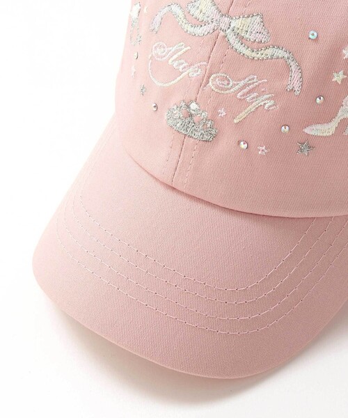 SLAP SLIP(スラップスリップ)の「後ろリボンフェミニンモチーフ刺しゅうキャップ(52~54cm)(キャップ・キッズ・ピンク/オフホワイト・S/M)」の10枚目の写真