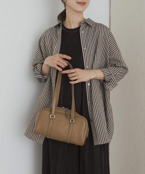 URBAN RESEARCH DOORS（アーバンリサーチドアーズ）の「ストライプオーバーシャツ（シャツ/ブラウス・レディース・バーガンディー/チャコールグレー・MEDIUM）」の8枚目の写真