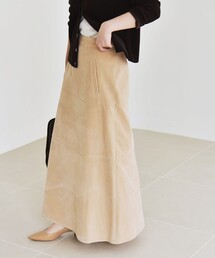 quaranciel（カランシエル）の「quaranciel:〈洗濯機可能〉ポリエステル スエード フレア マキシ スカート（スカート・レディース）」